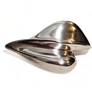 Vintage Signed Airess 925 sterling Large Puff Pin Brooch Scarf Abstract Heart